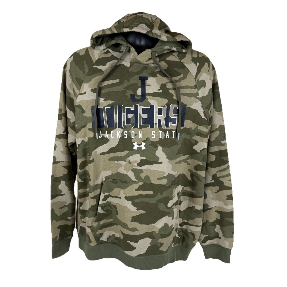 Under Armour Jackson‎ State Tigers Camo Green Hoodie Sweatshirt Men's Large New